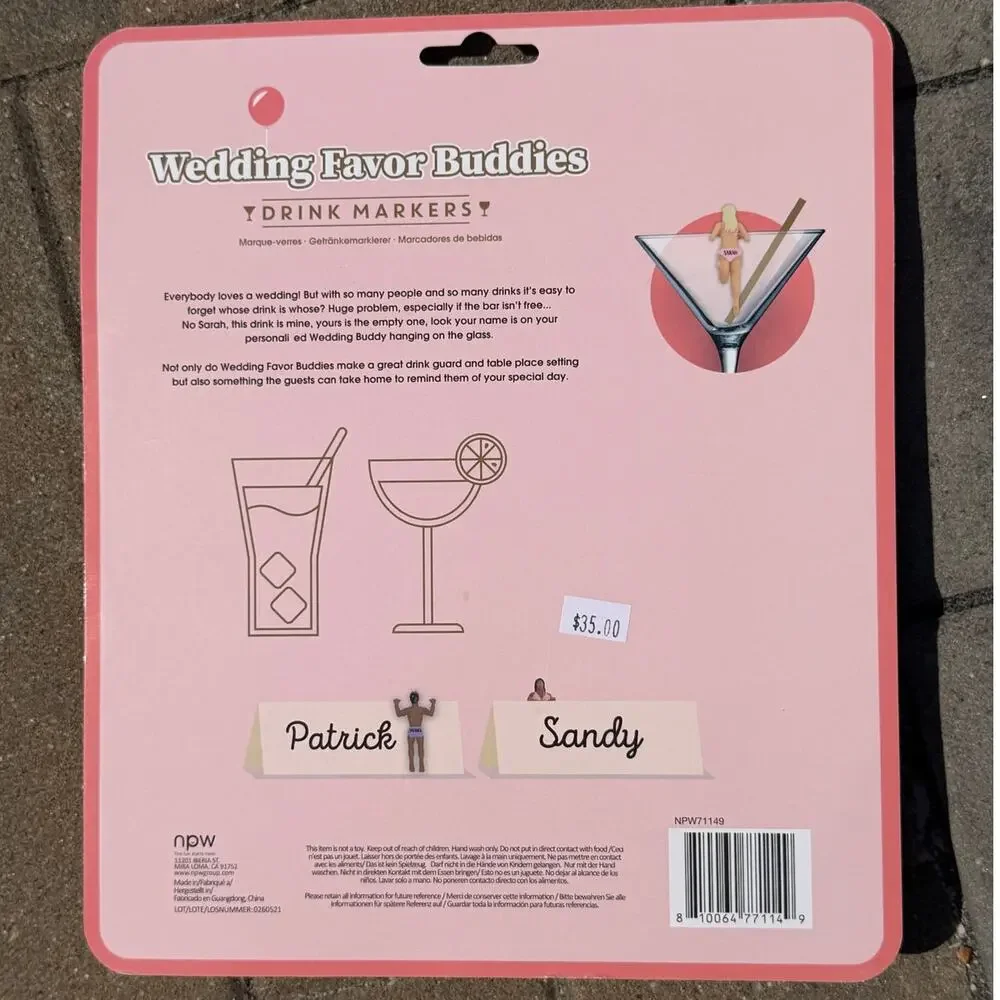 NPW Wedding Favor Buddies Drink Markers
